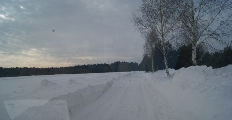 Droga z Wiśniewa do Radomyśli przez Ciosny,zima 2014, początek lutego, zdj. www.wiśniew.pl