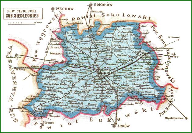 Z Atlasu geograficznego ilustrowanego Królestwa Polskiego pod red. J.M. Bazewicza, W-wa 1907 