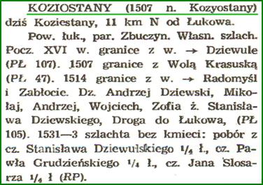 St. Kuraś, Dzieje Lubelszczyzny, t.III., Słow. hist. geogr. woj. lubelskiego, Lubelskie Tow. Nauk. s. 11-112 